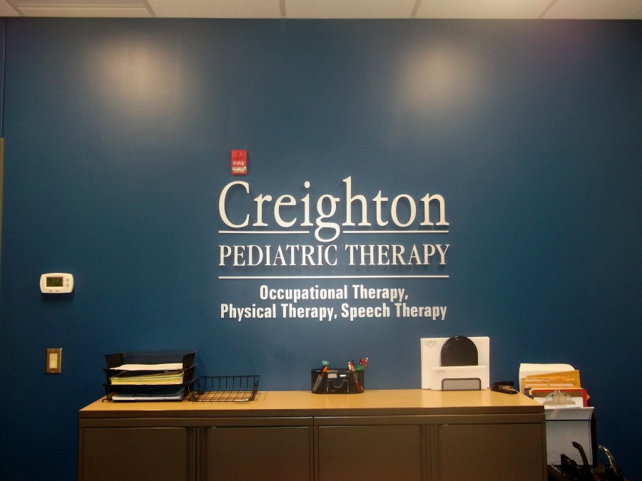 Interior flat cut out letters for Creighton Pediatric Therapy